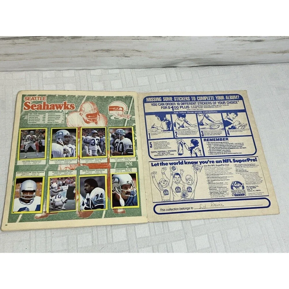 1982 Topps Football STICKER ALBUM Stickers JOE MONTANA 49ers Missing Only 2